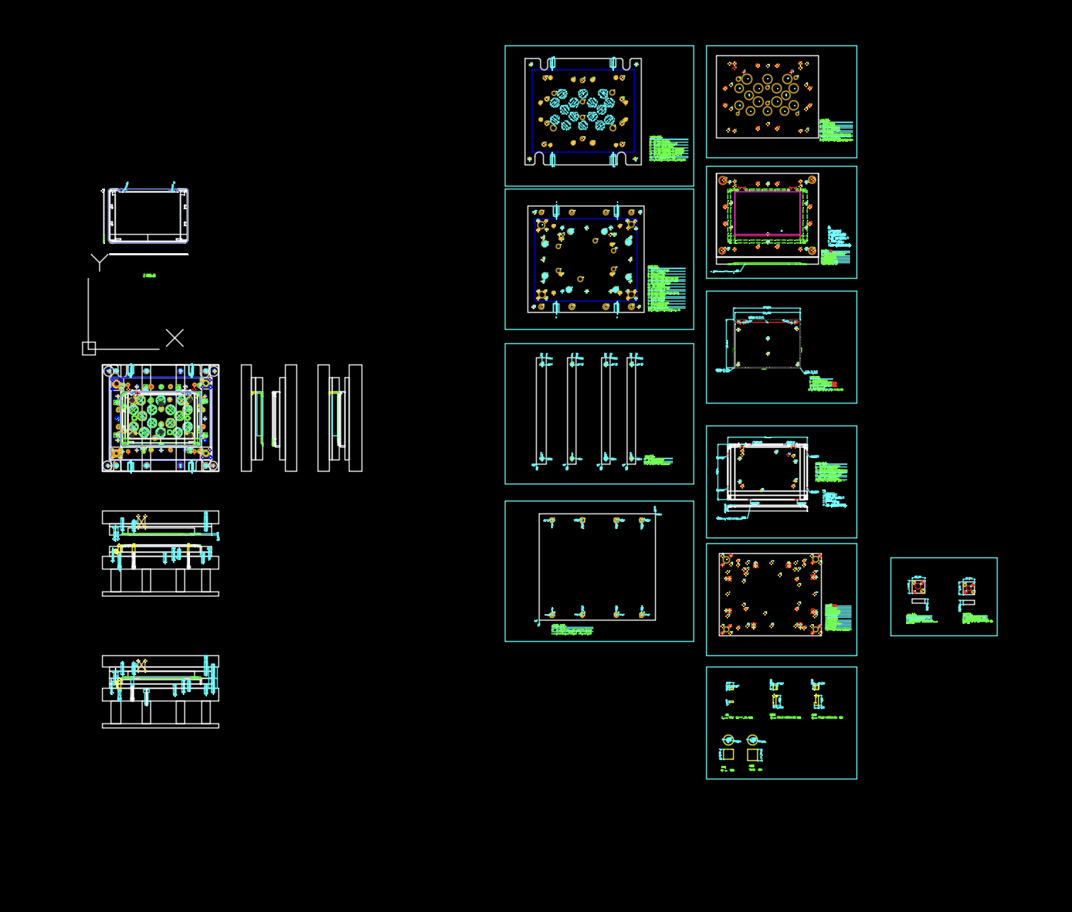显示器屏幕外壳预成型冲孔模具图